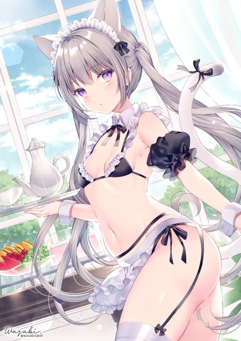 あみあみさんにてフィギュアの予約が開始しました!予約をすると色紙の特典がありますのでよろしくお願いします  【限定販売】【特典】メイドキャット・ノア 1/6 完成品フィギュア #amiami 