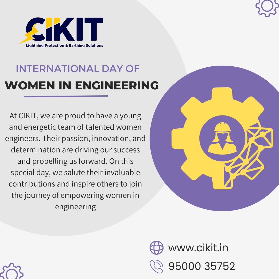 CIKITElectrical's tweet photo. We wish all women Engineers on this International Day of Women in Engineering
#CIKIT #lightning #grounding #earthing #electricalengineering #electricity #lightningprotection
#maintenance #Electricalconsultants #ESE #NHEV
#RiskAssessment #IndustrialExpo #EmployeeSafety https://t.co/Z0X3bMdX8M