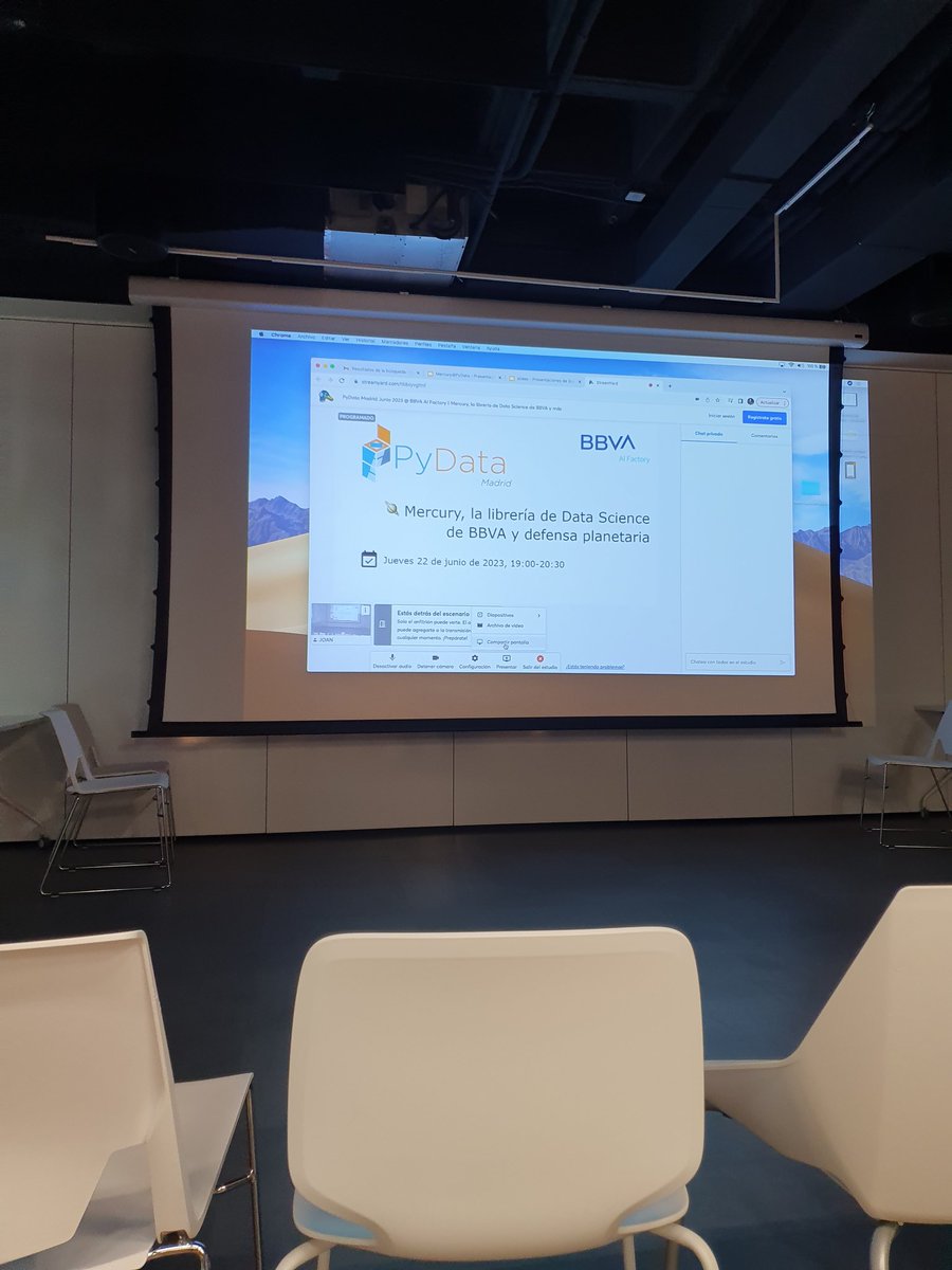 luismeruli's tweet image. Ayer @PyDataMad organizó un #MeetUp en las oficinas de @BBVA_AIFactory escuchamos a  Álvaro Ibraín hablar sobre Mercury 🚀 la librería de data science open source de BBVA #PyDataMadrid