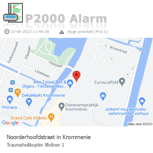 P2000alarm_LL's tweet photo. Traumahelikopter LifeLiner 1 gaat naar Noorderhoofdstraat in Krommenie https://t.co/wMHoZrEW3z https://t.co/UW7lqat8ZJ
