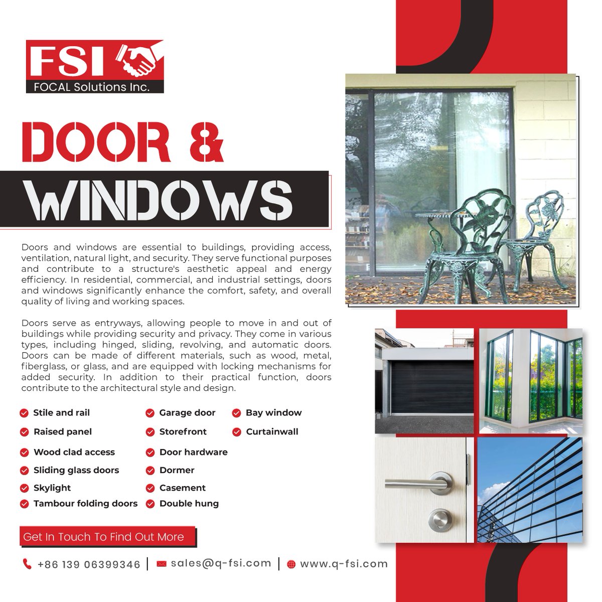 qingdaofsi's tweet photo. Doors and windows are more than just entryways and views, they are the gateways to inspiration, security, and innovation in architecture and design.

Visit our website: https://t.co/jAf2CNII7F
Or
Contact us: +86 139 06399346
Email: sales@q-fsi.com

#saudiaarabia #doorsandwindows https://t.co/lOmjoNGj88