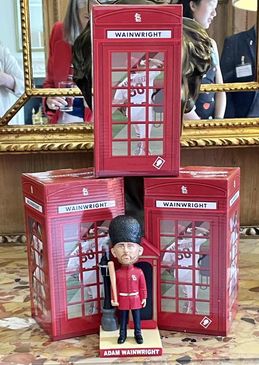 Wainwright bobble heads are patiently awaiting the arrival of the <a href="/Cardinals/">St. Louis Cardinals</a>  legends and more than 100 guests attending the #stlmade BBQ event hosted with the US Embassy in London today.