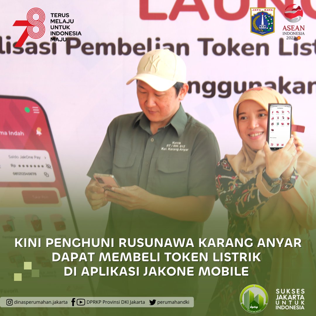 perumahandki's tweet photo. Hai #SobatRuKim!

Kamis (22/06/2023), Dinas Perumahan Rakyat dan Kawasan Permukiman (DPRKP) Provinsi DKI Jakarta menyambut baik peluncuran Digitalisasi Pembelian Token Listrik di Rusunawa Karang Anyar yang diinisiasi oleh Bank DKI. .
#JAKI #DPRKP https://t.co/USmuBGkMo1