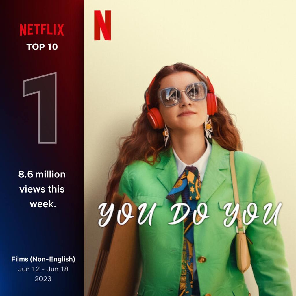 You Do You (Merve Kült) - 2023 12 Haziran - 18 Haziran 2023'ün en çok izlenen non-english filmi You Do You! Bu hafta 8.6 milyon izlenmeyle bu haftanın en çok izlenen 1. Filmi oldu 🎉 Tüm seyircilerimize teşekkürler 🎉 @netflixturkiye