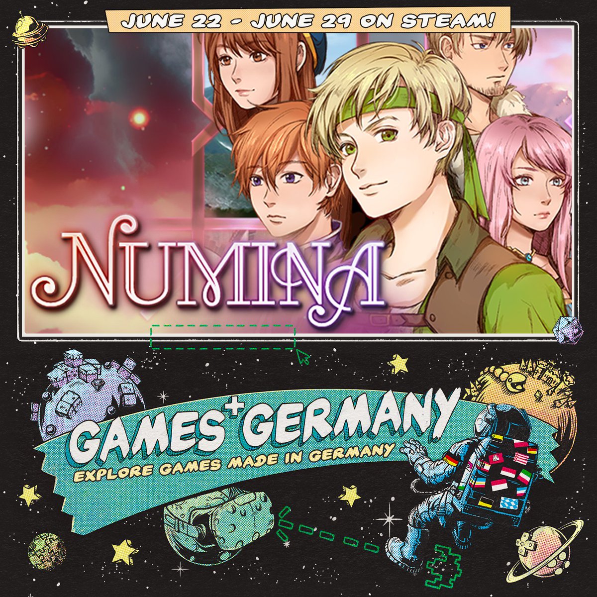 Dustb0's tweet photo. Numina is part of the Games Germany Steam event🎉 

Showcasing a variety of games from developers in Germany! ✨

#gamedev #indiegame https://t.co/NZyAiKRZAI