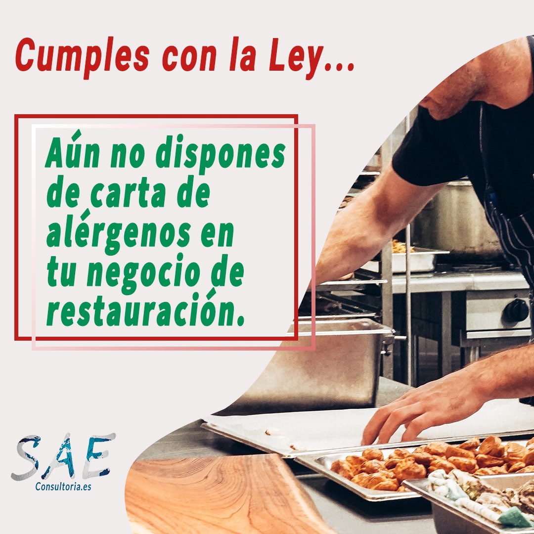 saeconsultoria's tweet photo. Ley de alérgenos alimentarios 

Según la normativa 1169/2011, ley de información alimentaria (alérgenos), desde el 13 de diciembre de 2014, todo operador alimentario está obligado a informar sobre alérgenos presentes en sus productos.
#alergenos #calidadyseguridadalimentaria https://t.co/vlStDx6eku