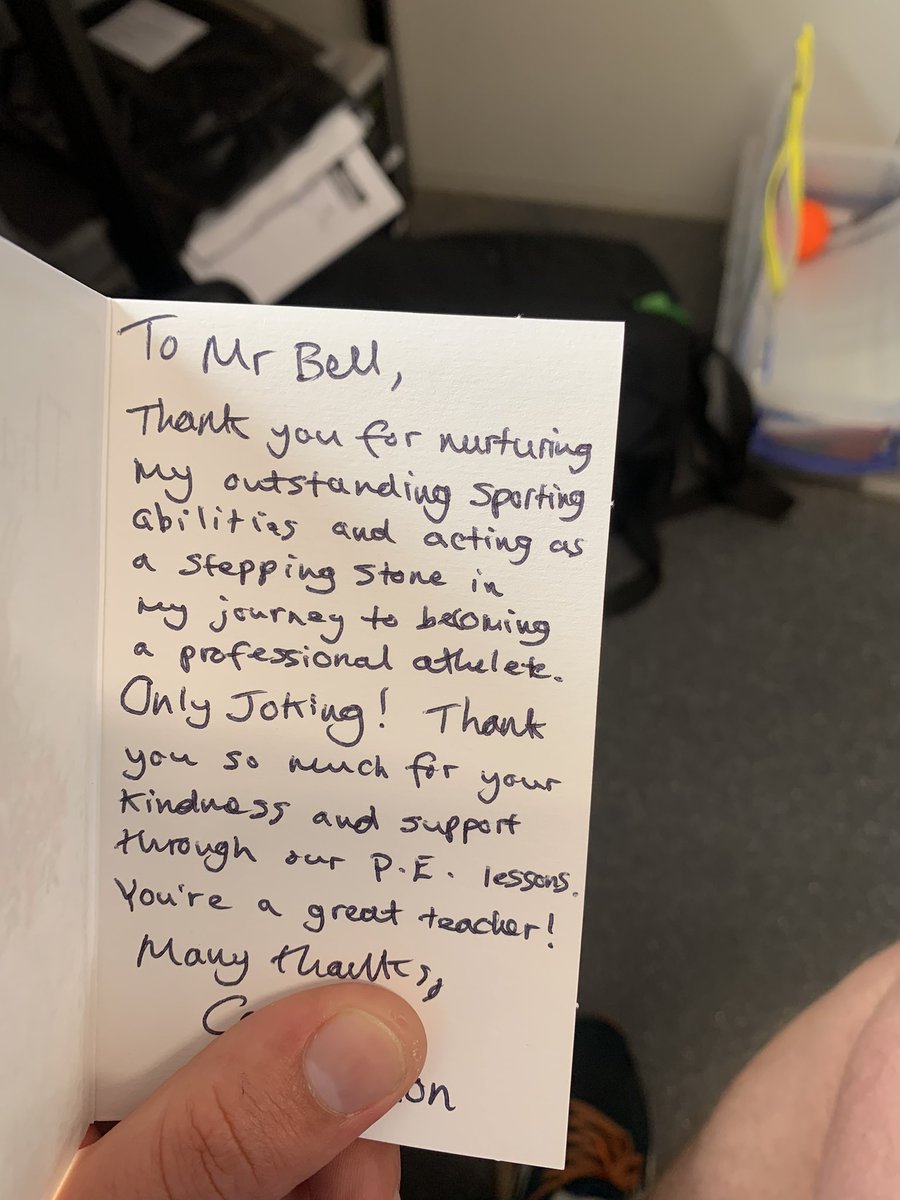 DB_PhysicalEd's tweet photo. Nice present from a year 11 leaver, who wasn’t the most athletic of the bunch. https://t.co/VrVBvUQsMS