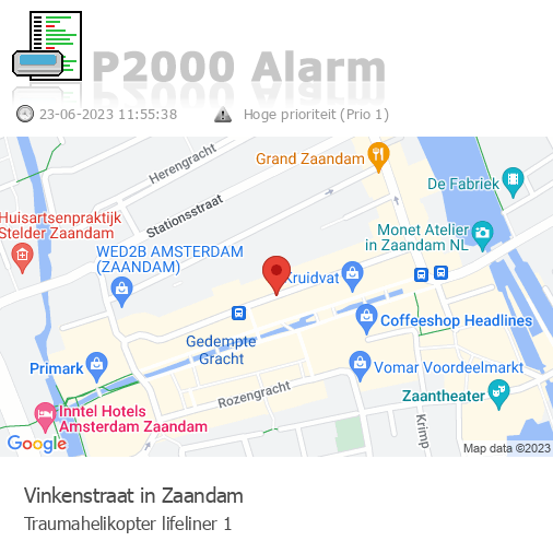 P2000alarm_LL's tweet photo. Traumahelikopter LifeLiner 1 gaat naar Vinkenstraat in Zaandam https://t.co/jTS5MHn8lS https://t.co/spEOc6xD7C