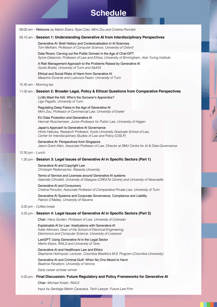 RAILSinfo's tweet photo. Join us on July 6, 2023, for a workshop on "Generative AI and the Law"!  📅🌐 Hybrid event in Berlin and online. Register now: https://t.co/UqI5peltPD
#AI #Law  #Workshop 

(AvK) https://t.co/b4YBWUmaAN