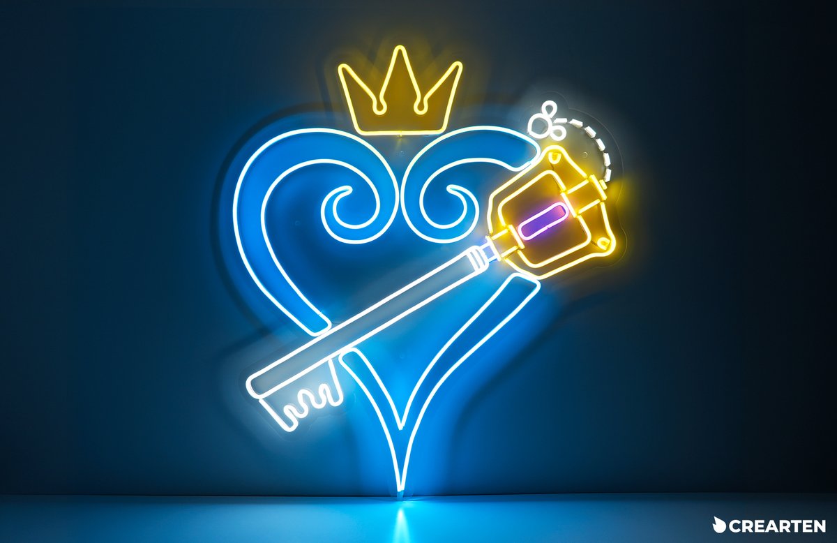 CreartenSHOP's tweet image. El neón de Kingdom Hearts en detalle. 👑✨