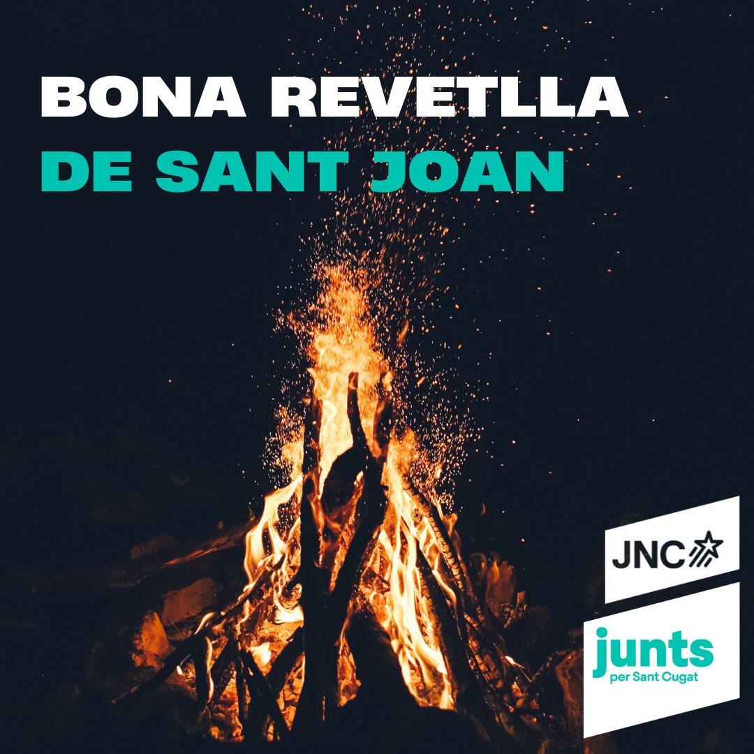 🎉 Junts per #SantCugat i la <a href="/jncsantcugat/">JNC Sant Cugat 🎗</a> us desitgem una bona revetlla de Sant Joan.

⏩ És important seguir en tot moment les indicacions de la brigada municipal, la policia municipal, Protecció Civil <a href="/avpcstcugat/">AV Protecció Civil Sant Cugat del Vallès</a> i <a href="/GIEADFSCV/">ADF Sant Cugat V.</a>. 💚 Gaudim d'una revetlla segura. 
#ÉsPerSantCugat