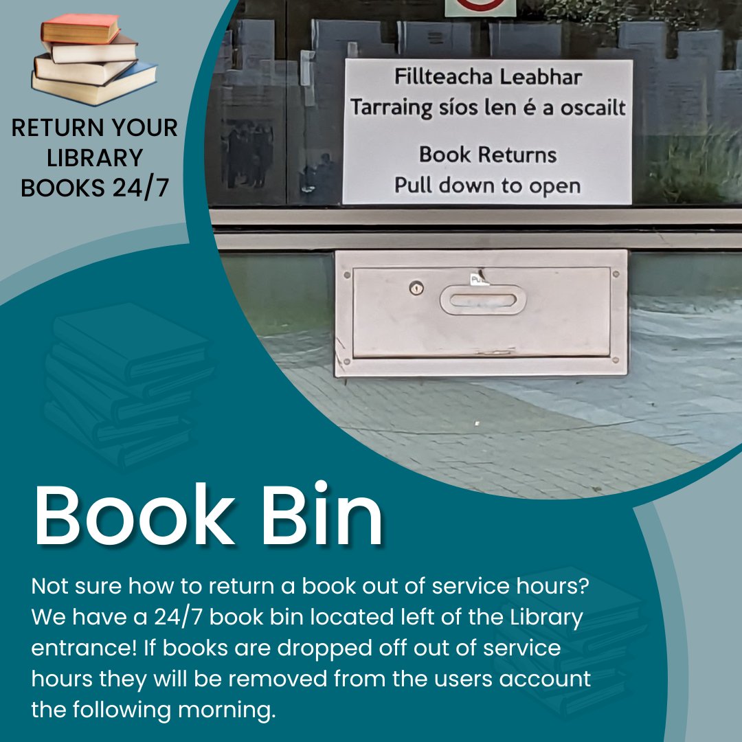 library_MU's tweet photo. Not sure how to return a book out of service hours? We have a 24/7 book bin located left of the Library entrance! If books are dropped off out of service hours, they will be removed from the user's account the following morning. #library_mu #bookbin #returnyourbooks https://t.co/NyAoiWI7kf