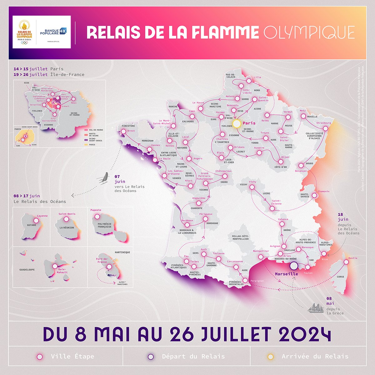 Le Parcours du Relais de la Flamme enfin dévoilé ! 🔥

BRED Banque Populaire, Parrain Officiel, est fière d'accueillir le Relais de la Flamme Olympique de @Paris2024.

Rendez-vous en 2024 pour ce moment historique ! 🤩

#OuvronsGrandLesJeux #LaRéussiteEstEnVous