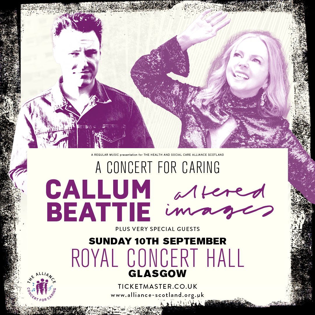 Regular Music (@regularmusicuk) on Twitter photo ON SALE NOW/// A Concert For Caring, with <a href="/callumbeattieuk/">Callum Beattie</a> and <a href="/AlteredImages5/">Altered Images</a> at <a href="/GCHalls/">GlasgowConcertHalls</a> on Sunday 10 September.
With special guests TBA. <a href="/ALLIANCEScot/">The ALLIANCE</a>
Tickets šļø - glasgowconcerthalls.com/Pages/EventDet⦠ON SALE NOW/// A Concert For Caring, with <a href="/callumbeattieuk/">Callum Beattie</a> and <a href="/AlteredImages5/">Altered Images</a> at <a href="/GCHalls/">GlasgowConcertHalls</a> on Sunday 10 September.
With special guests TBA. <a href="/ALLIANCEScot/">The ALLIANCE</a>
Tickets šļø - glasgowconcerthalls.com/Pages/EventDetā¦