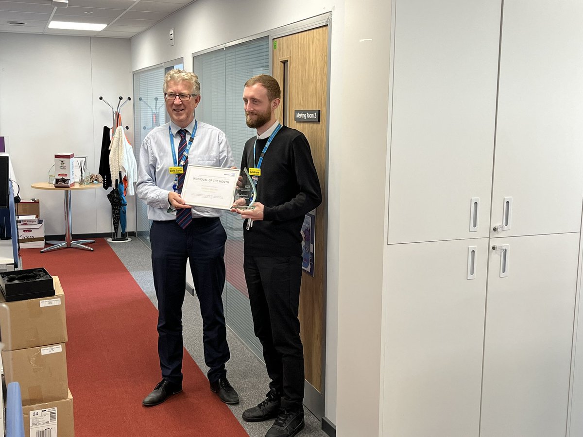 micahmatore's tweet photo. Andrew Brown Patient Experience officer has been awarded individual of the month award by the chief exec for his outstanding work and contribution in supporting staff and teams with all things relating to patient experience. Well done Andrew, you are such an inspiration. https://t.co/JiJC9iQwSE