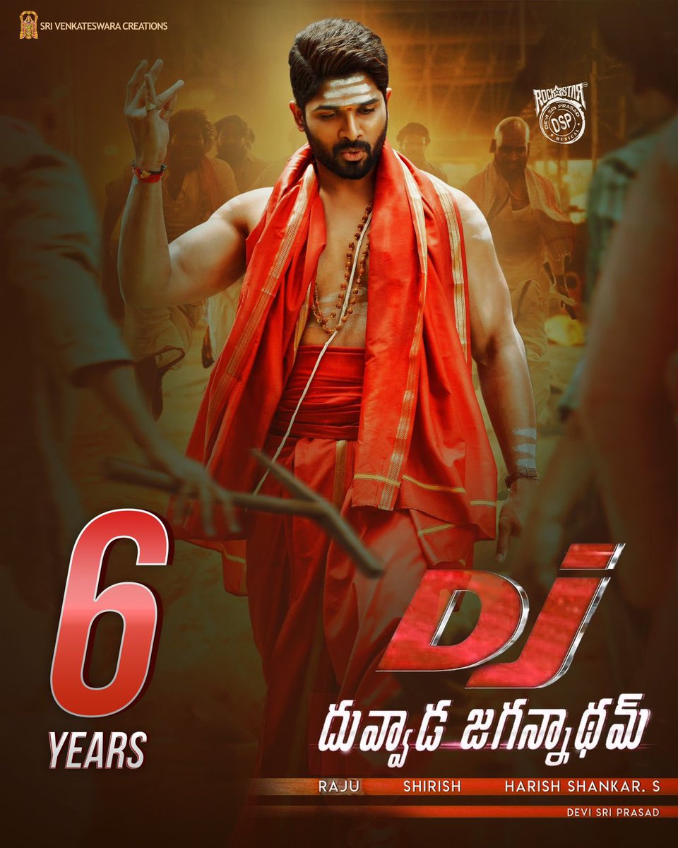 AIAFA_VIJAYAWAD's tweet photo. 6Years for ICON STAR @alluarjun & director @harish2you action entertainer #DuvvadaJagannadham .
Cinema ala unna mAA hero matram eragakottesadu bayya 🔥
His hardwork & dedication 🙌❤️
@hegdepooja @ThisIsDSP @SVC_official #6YearsOfDJ
#6YearsforDuvvadaJagannadham https://t.co/eTc6T7fwxB