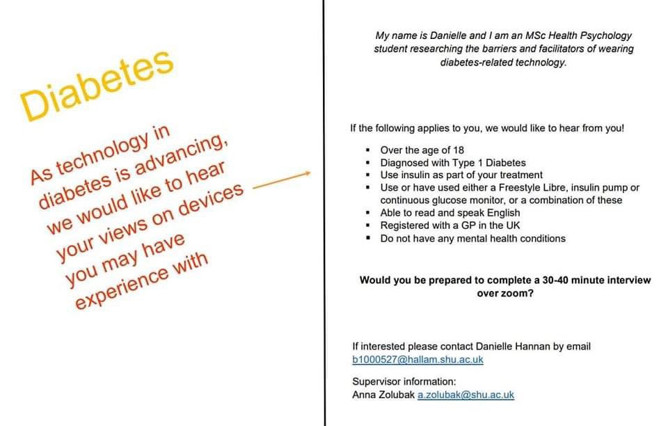 Can anyone with #T1DM help with this research? #diabetes #research