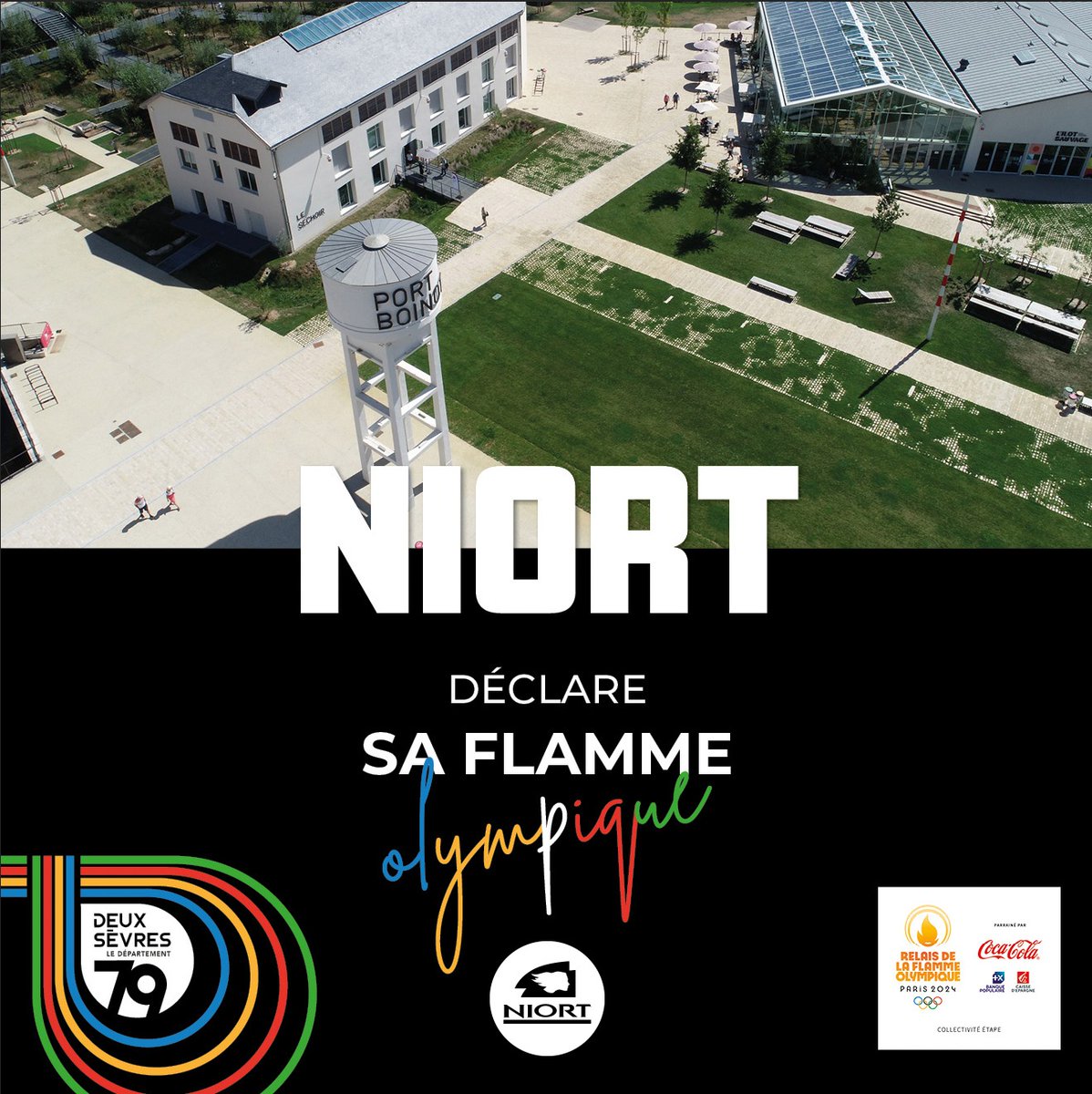 Mairie_Niort's tweet photo. #Niort @Mairie_Niort est fière d'être la ville-étape de la Flamme Olympique le 2 juin 2024. #Paris2024  https://t.co/95t3McF1oU https://t.co/6ZRMOybXAv