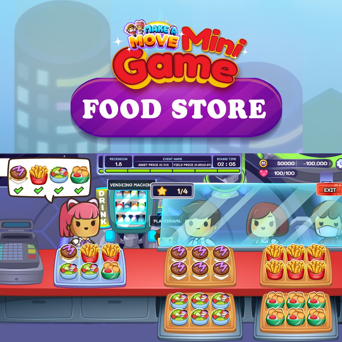 makeAmove_game's tweet image. Mini Game Food Store มาจำลองการเล่นขายของหารายได้จากลูกค้าที่เข้ามาซื้อของได้รับเงินตอบแทนง่านรวดเร็วทันใจ
เพียงเท่านี้ก้จะได้รับเงินเป็นค่าตอบแทนแล้ว 📷

#MakeAMove #CMDF #เกมมือถือ #เกมออนไลน์