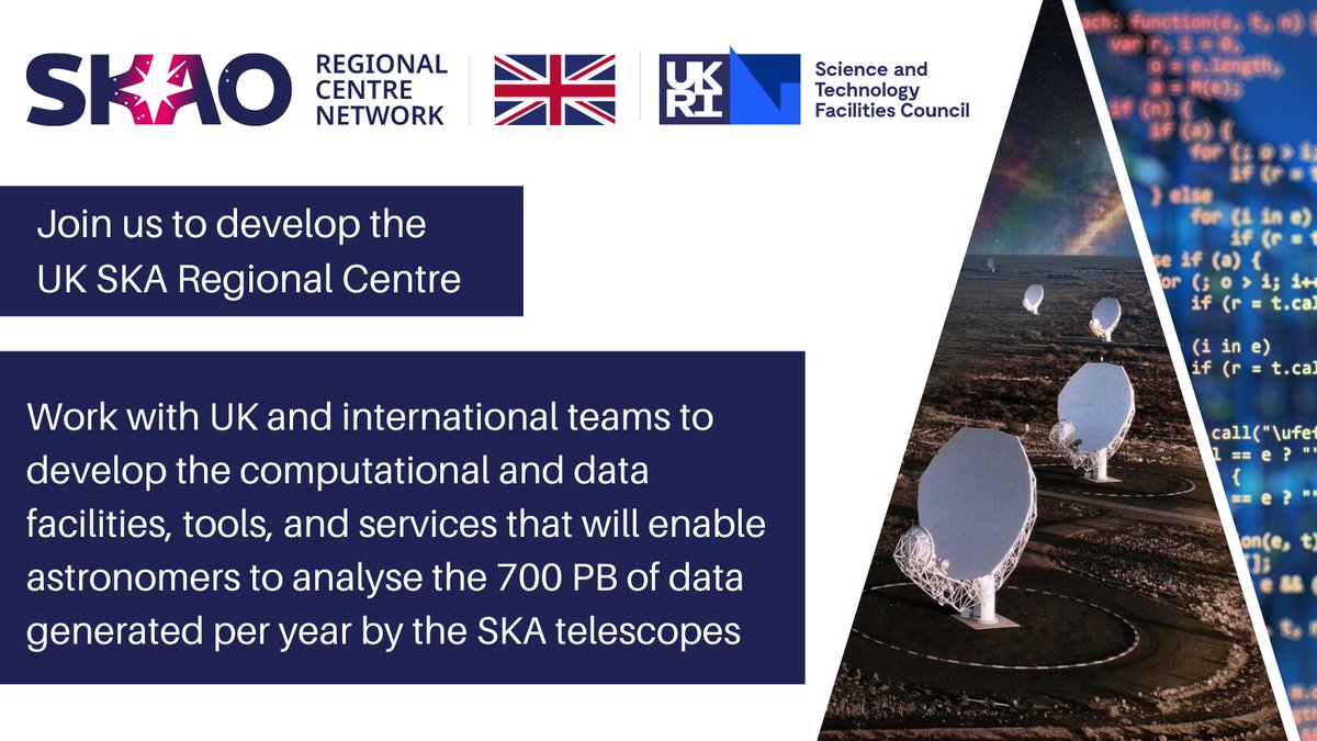 Vacancy: #RSE @uclcs to create research software to design and support an international radio astronomy project: the Square Kilometre Array (#SKA) Regional Centre (SRC) Network

uksrc.github.io/jobs/ Deadline: 6 July 2023

#SKAJobs #Vacancy #ResearchComputing #astronomy #RSEng