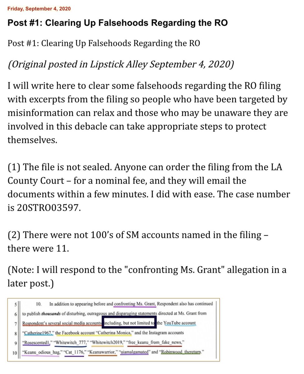 Meanwhile in #keanureeves and #alexandragrant’s world : a bogus RO against a 70 years old scapegoat filed to cover the public display of Grant’s fraud and lies ! 

…sparker-restrainingorder.blogspot.com/2020/09/post-1…