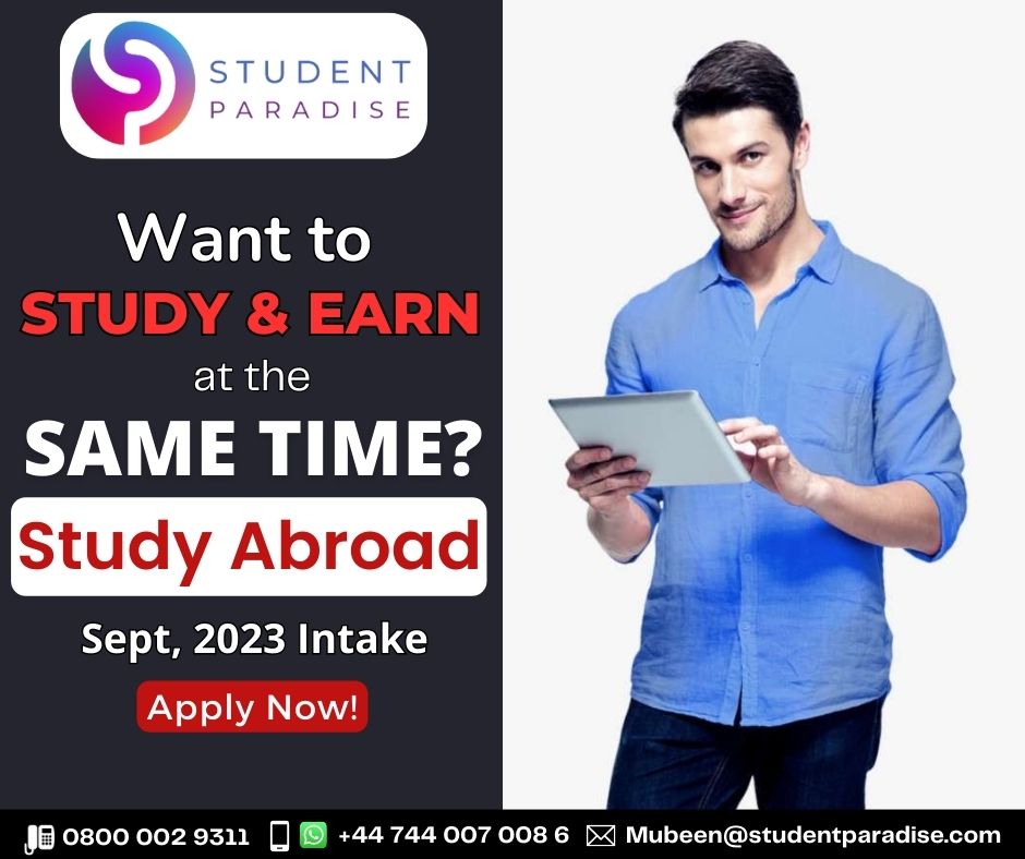 Study, Earn, and Explore the World with Student Paradise! Unlock the opportunity to gain a world-class education while earning valuable income through part-time work abroad. 
#StudyAndEarn #InternationalEducation #StudentParadise