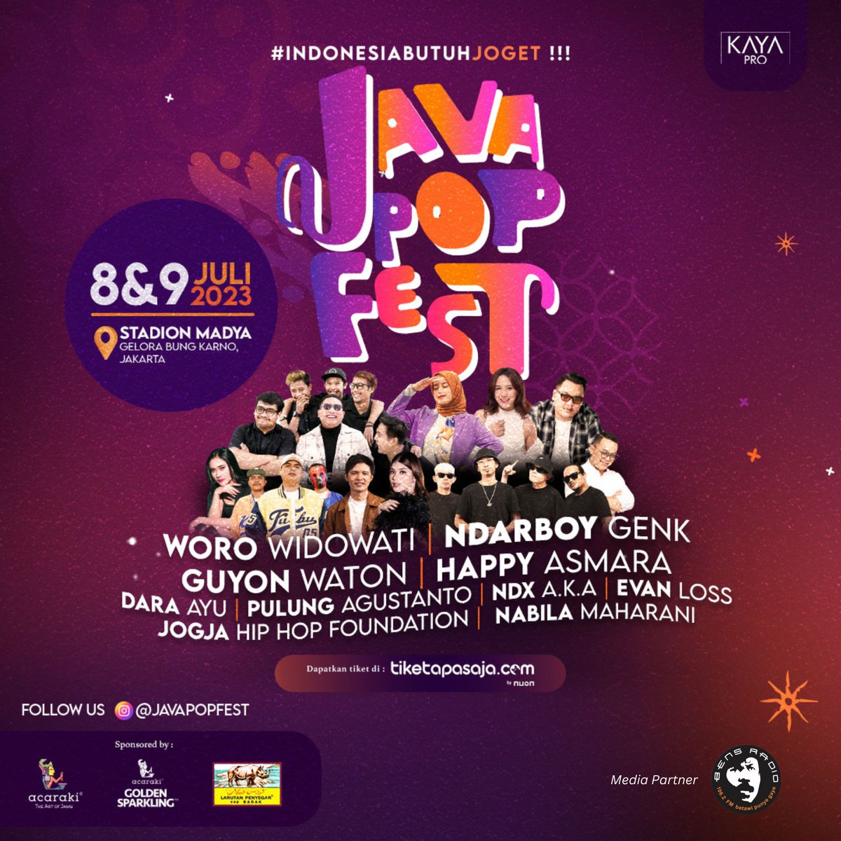 bensradio1062fm's tweet photo. Saat nya joget ambyar nih! Yuk kita ke Java Pop Festival (@javapopfest) bareng temen, gebetan ato selingkuhan!? Tgl 8 & 9 Juli 2023 di Stadion Madya, GBK. Dapatkan tiketnya di https://t.co/b5mimHjClO Sampai bertemu dan joget bareng luuurr.
#JavaPopFest #JavaPopFestival https://t.co/FSNYer1zrO