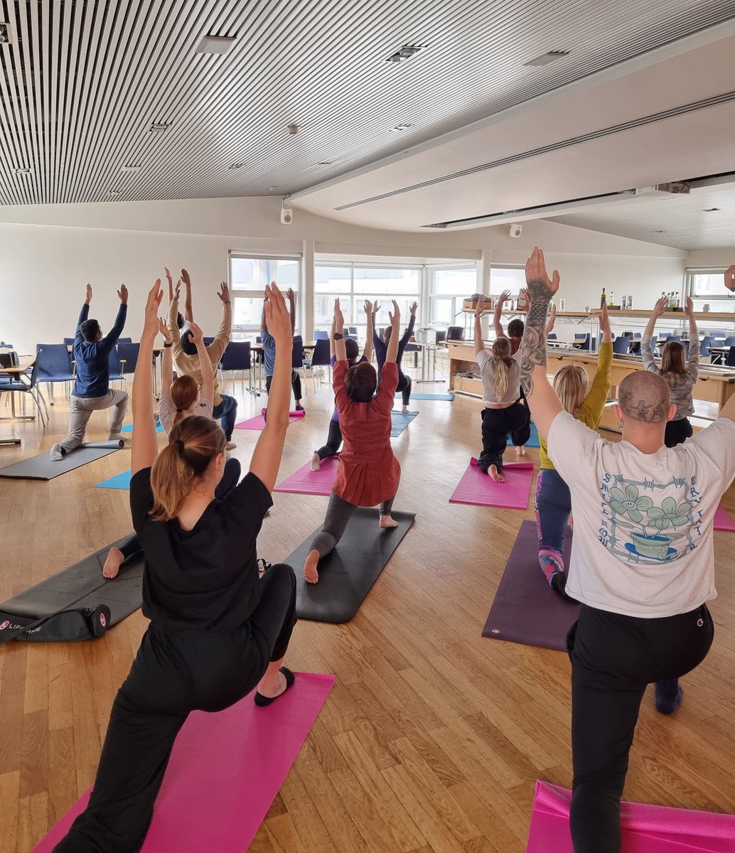 indembiceland's tweet photo. A special yoga awareness workshop was held for Alvotech employees at Korngardar-2 Reykjavik on June 22, 2023 to increase awareness of  their own physical and mental state  and change their response to stress and anxiety. @iccr_hq @IndianDiplomacy https://t.co/VOyI1FNJEm