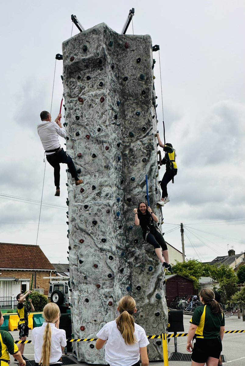 Mr Braund and Miss Fairfax testing out the climbing wall ready for the Summer Fair today 😊 <a href="/NorthTownPTA/">NorthTownPTA</a> <a href="/NorthTownPE/">North Town PE</a>