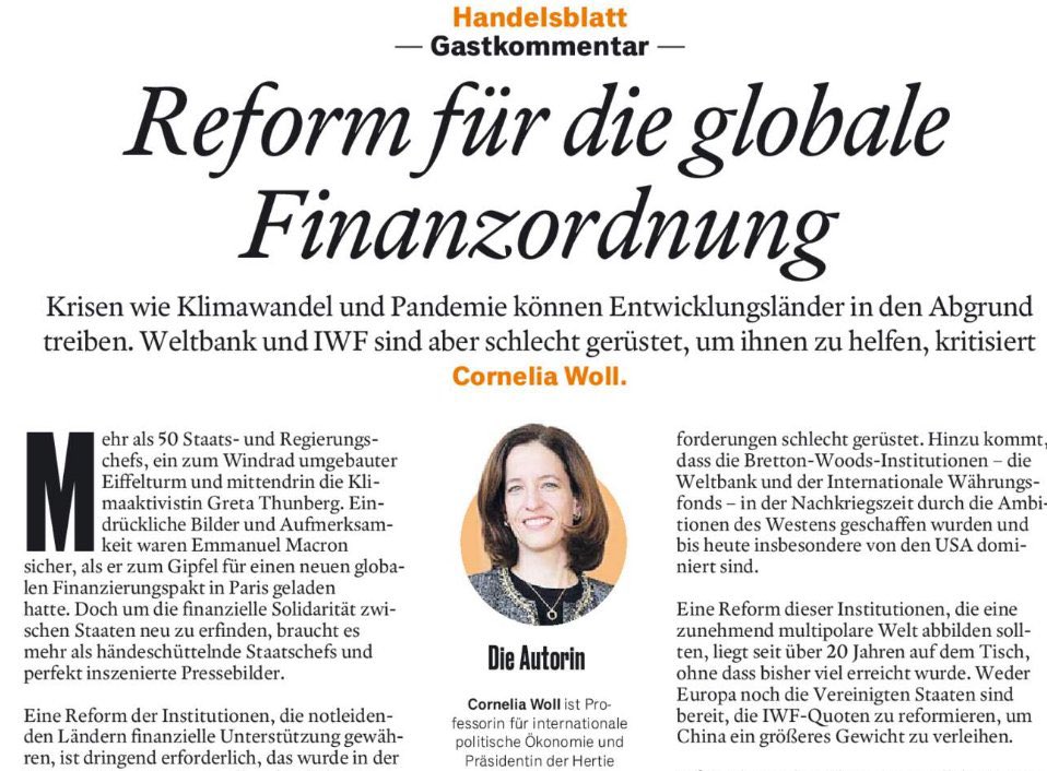 Cornelia_Woll's tweet photo. The Paris Summit for a New Global Financial Pact addresses some of the most urgent questions of our global order. My comment @handelsblatt @Tagesspiegel (in German): https://t.co/6ONqdIbY1t # https://t.co/jO9v1ZHp6B