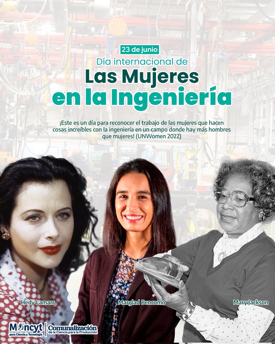 #Hoy || Celebramos el día de la mujer en la ingeniería, dónde no solo celebramos nuestros logros, sino que también reconocemos los desafíos que aún tenemos que superar. Sigamos adelante juntas y no dejemos que nos detengan. 

#MujeresEnLaCiencia #MujeresEnLaIngeniería 
#Mincyt