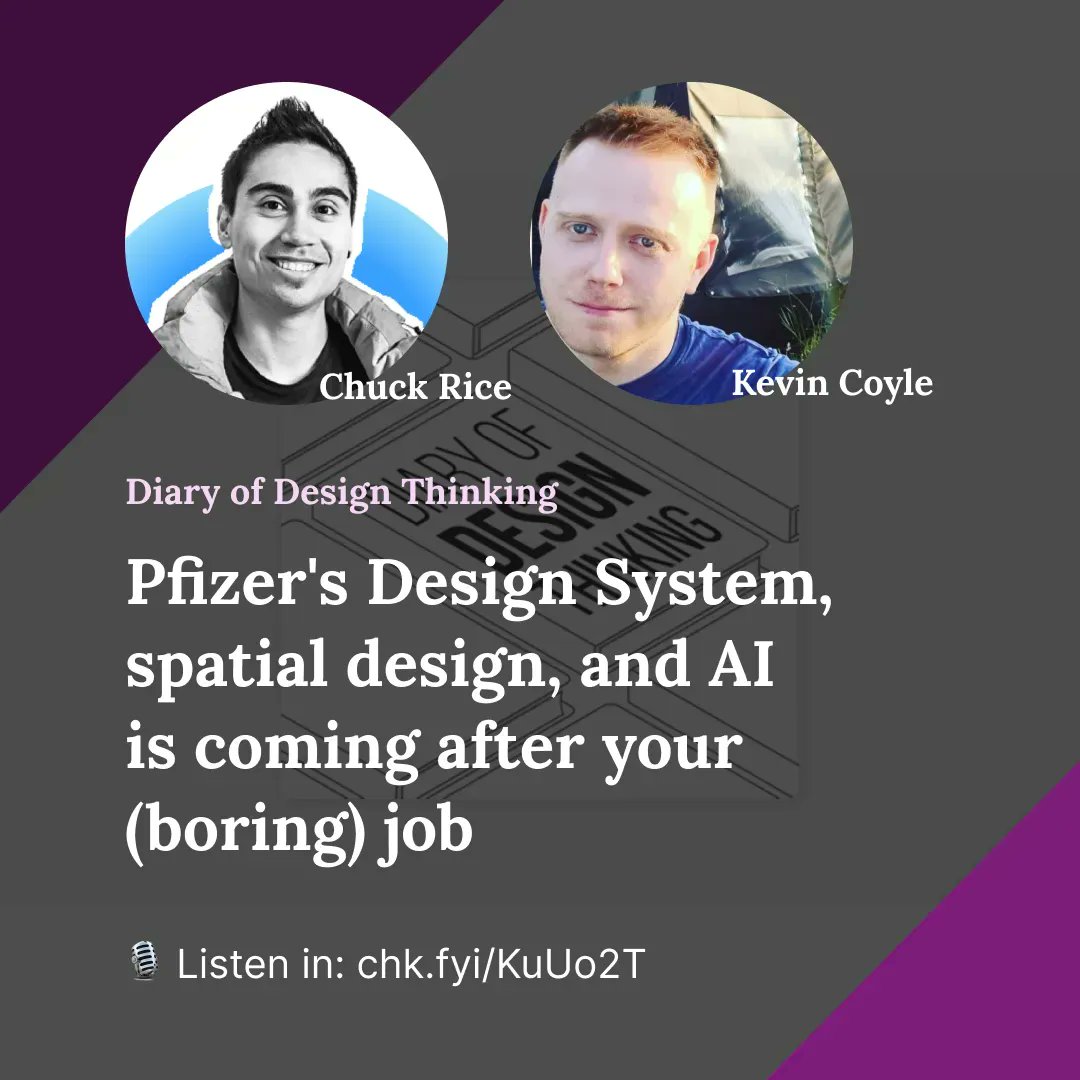 🎙️ I'm elated to catch up with <a href="/kevincoyle/">Kevin Coyle</a> in this month's podcast! The #DesignSystem at <a href="/pfizer/">Pfizer Inc.</a> is not only fascinating, but so is #AI, #SpatialDesign, and what comes after Blu-ray? All this plus Kevin's sci-fi novel in progress, "The Echo Point Paradox": chk.fyi/KuUo2T