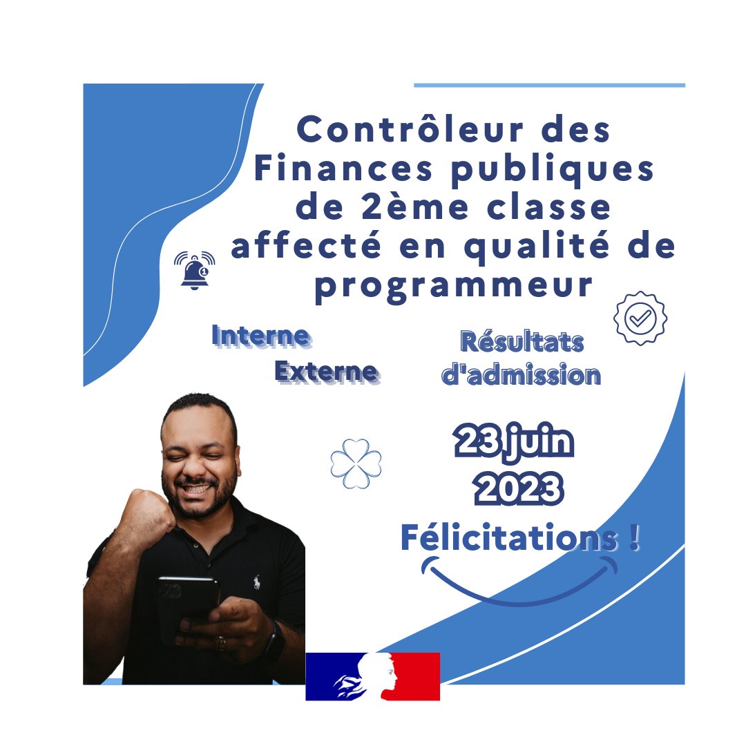 ENFiP_officiel's tweet photo. 👏 Félicitations aux candidats admis aux concours interne et externe de contrôleur programmeur de la @dgfip_officiel !
👉 Découvrez les résultats ici : https://t.co/utrkRthb2u
#ChoisirLeServicePublic
#PromotionInterne #concours #ServicePublic #Evolutiondecarriere https://t.co/F96O6WcKV3