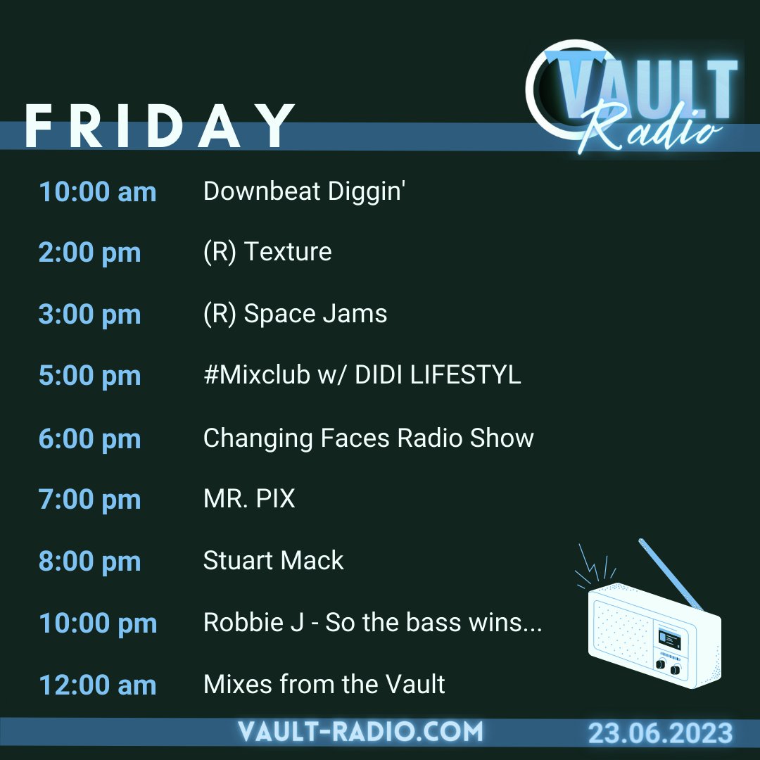 RadioVault's tweet image. Tune in to Vault Radio for upcoming DJs spinning hip-hop, house, techno, tech, drum &amp;amp; bass, and trip-hop. 🎶Join us for a day of top-quality mixes. vault-radio.com  📻🔊🎉 #VaultRadio #UKDJs #HouseMusic #Techno #DrumAndBass #TripHop