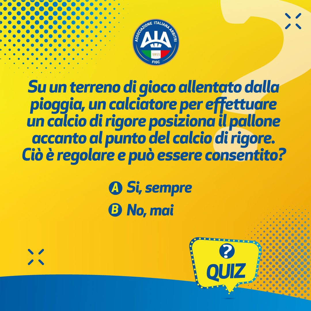 AIA_it's tweet photo. Conoscete la risposta? 🤔
#AIA #arbitri #calcio #sport #DiventArbitro #GiocadArbitro https://t.co/8mxtLjHXqu