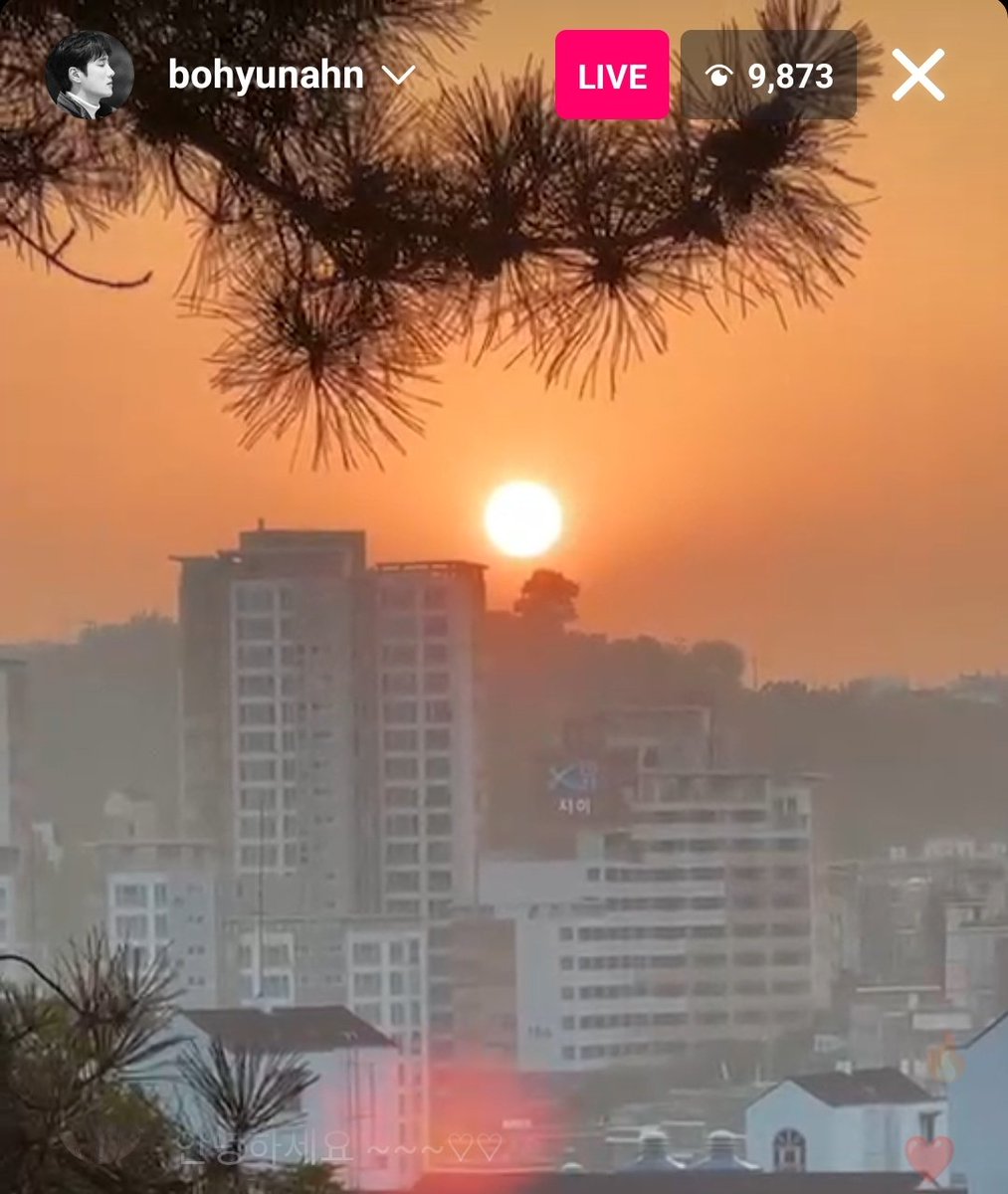 Ahn bohyun ista live , he  showed us the sunset, he's going to eat after the live , his arms hurt and #SeeYouInMy19thLife is due tomorrow , the way he gave the update 😭 so precious