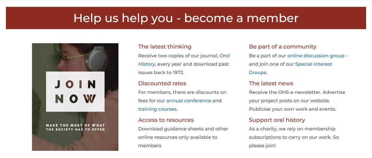 OHS_Environment's tweet image. "The future is bright for #oralhistory", says Donald Hyslop.

So now is a good time to join the @OralHistorySoc and support its many activities. Be part of a friendly, welcoming and collaborative group of people. 

#ohs50 

ohs.org.uk/membership-joi…