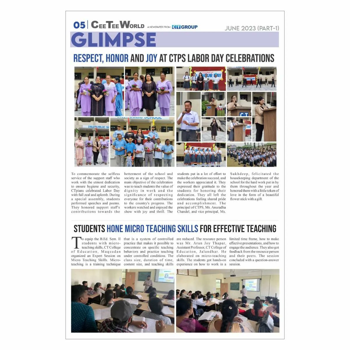 CT_University's tweet photo. Here is part 1 of the Cee Tee World Newsletter of June 2023. It covers the major activities of CT Group.
#ceeteeworld #ctgroup #ctws #ctps #June2023 #newsletter #CTGI #CTU #jalandhar #admissionsopen #celebrating25years #since1997 #silverjubilee #25yearsoflegacy #CTians #TeamCT https://t.co/Lnt3VRIUJ2