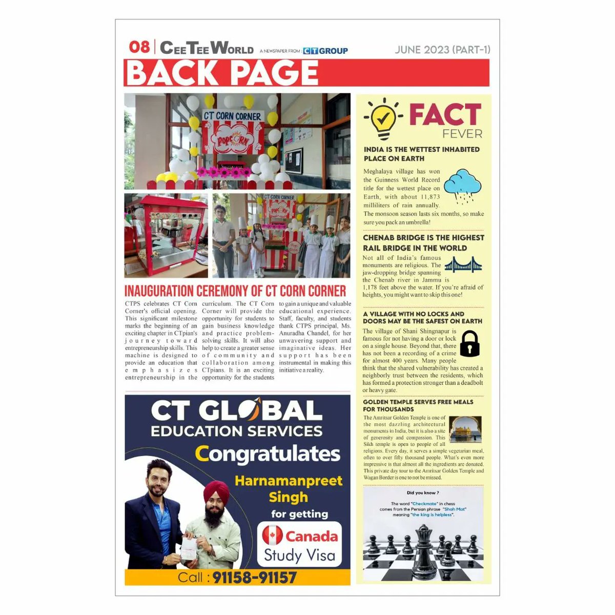CT_University's tweet photo. Here is part 1 of the Cee Tee World Newsletter of June 2023. It covers the major activities of CT Group.
#ceeteeworld #ctgroup #ctws #ctps #June2023 #newsletter #CTGI #CTU #jalandhar #admissionsopen #celebrating25years #since1997 #silverjubilee #25yearsoflegacy #CTians #TeamCT https://t.co/Lnt3VRIUJ2