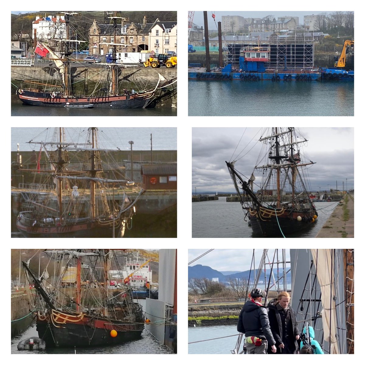 @Outlander_STARZ I saw the ship in the harbour at Burntisland and it was fascinating to see the big screen being built behind the ship and all the work going on BTS