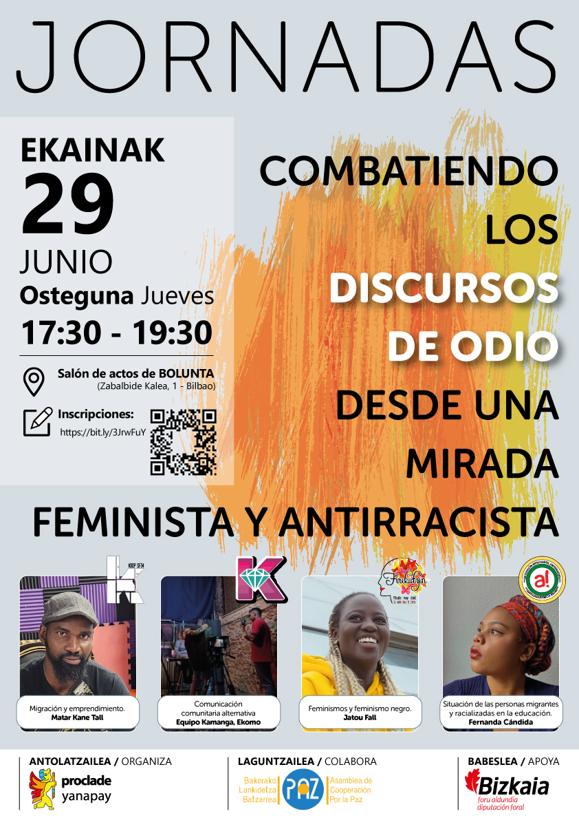 procladeyanapay's tweet photo. 🔊 Jornadas: "Combatiendo los discursos de odio desde una mirada feminista y antirracista"
📆 29 de junio de 2023, de 17:30 a 19:30
💡 Necesario confirmar participación en:
👉🏿 https://t.co/vyWESp02NN
@BlbEuskadi
@procladeyanapay
#KoopSF34
@aesanehu
@firekutzen https://t.co/hlx8MkIOcL