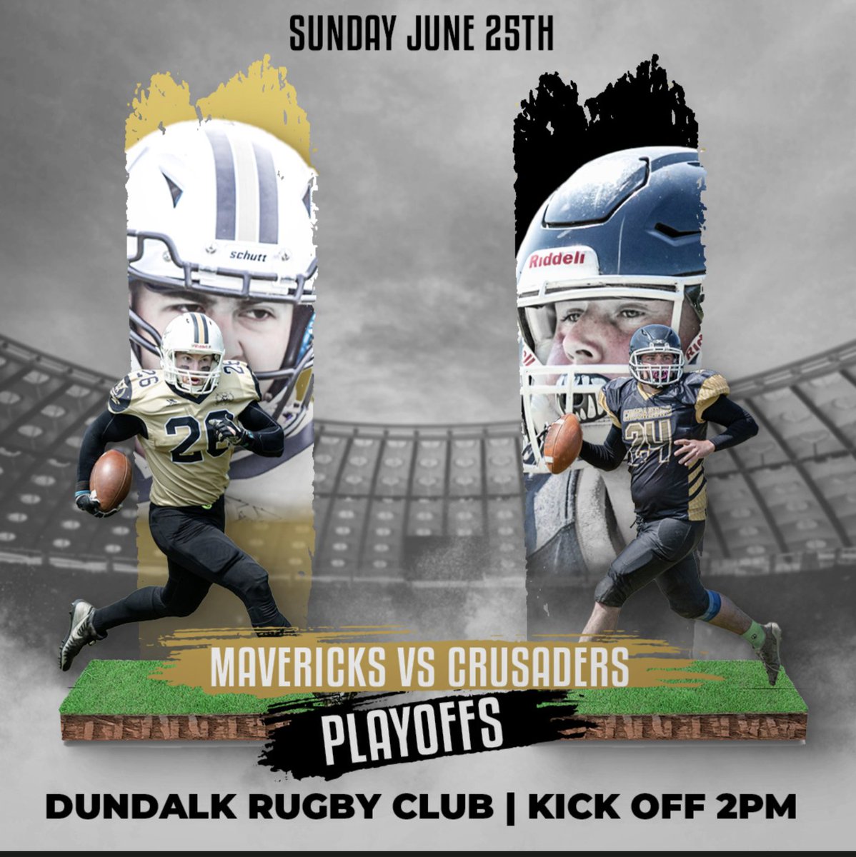 D1 PLAYOFF SEMI FINAL!!!

ROAD TO LIMERICK!!!

@LouthMavericks v @CDCrusaders 

#nfl #nflireland #superbowl #podcast #greenzone #americanfootball #nfluk #fantasyfootball #flagfootball #redzone #irishsport