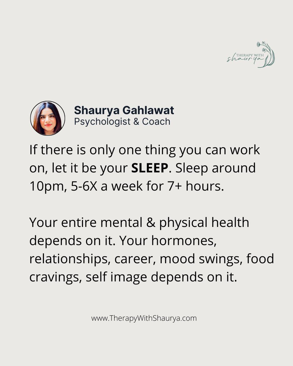 If there is only one thing you can work on, let it be your SLEEP. 

#mentalhealth #therapywithshaurya #shauryagahlawat #psychologist #sleep