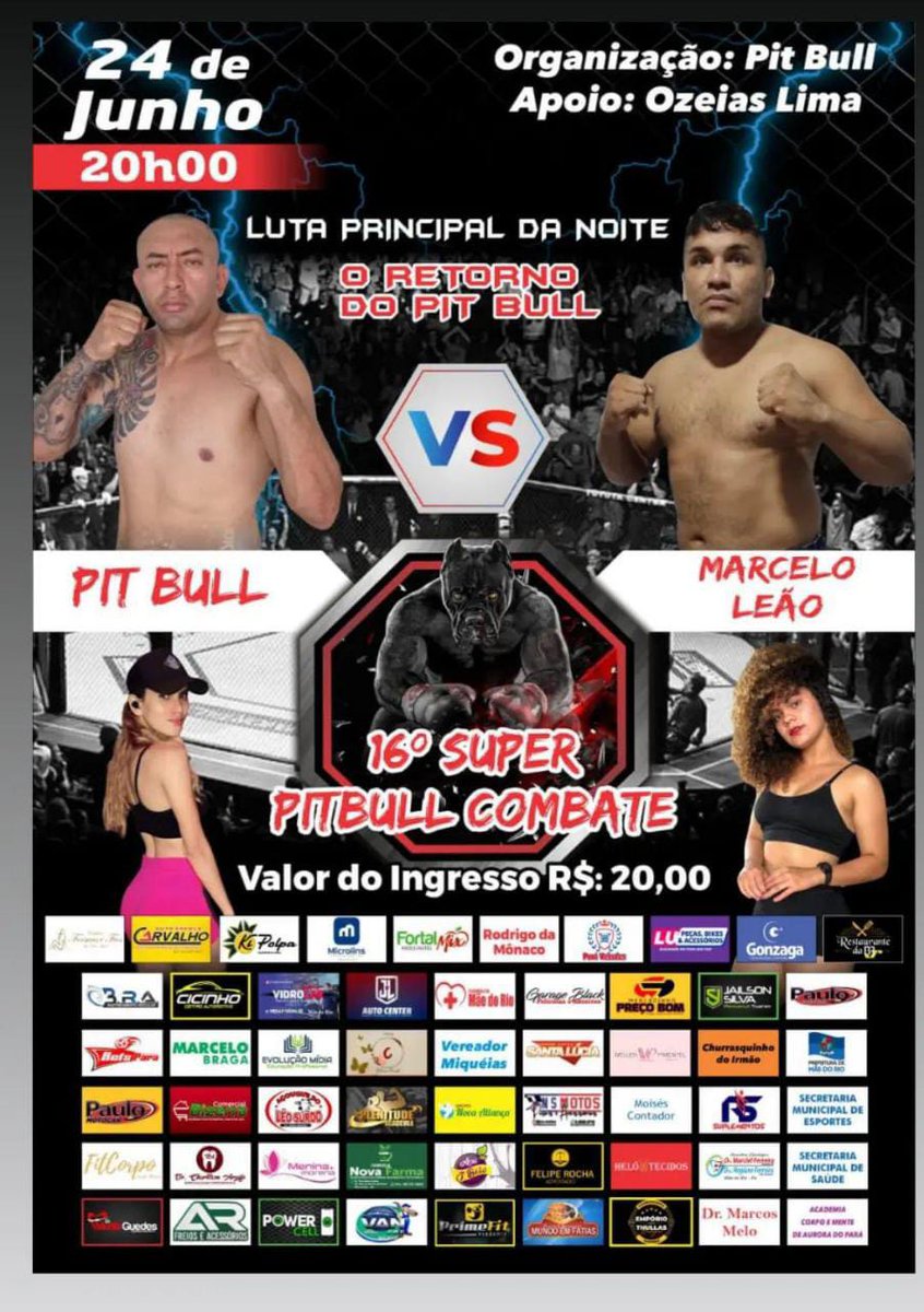 Super Pitbull dia 24 de junho em Mãe do Rio.