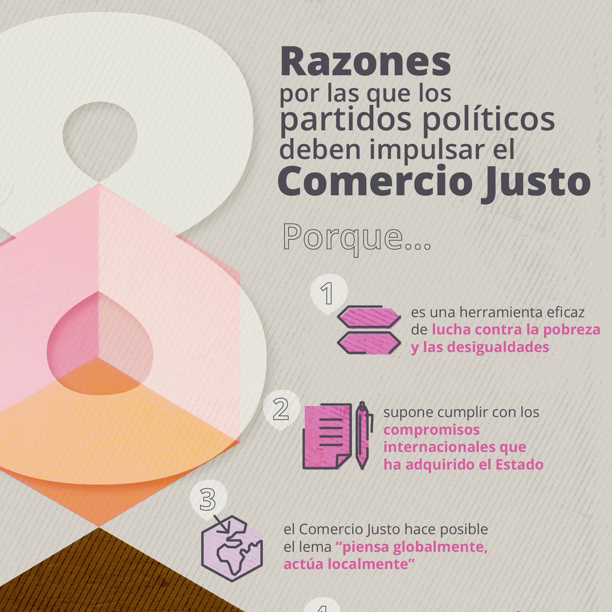 Los partidos políticos deben impulsar el #ComercioJusto
Les damos 8 razones para hacerlo:
1⃣Porque es una herramienta eficaz de lucha contra la #pobreza
2⃣Porque promueve un pago justo para las trabajadoras
...
Conoce el resto aquí comerciojusto.org/8-razones-apoy…
 #VotamosComercioJusto