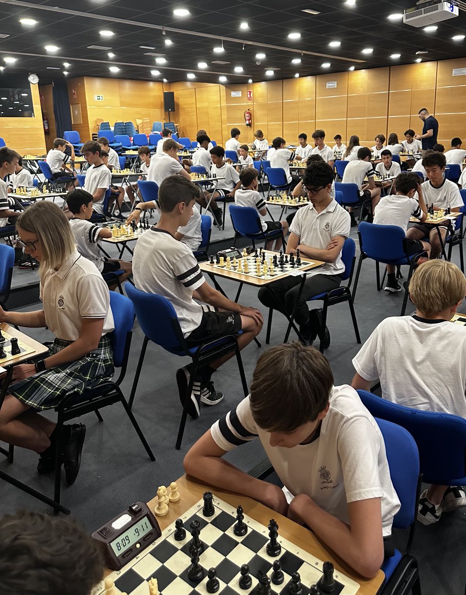 It is the Soto Summer #Chess Championships in the Auditorium.  Almost 100 committed students and teachers participating.  Looks like we’ll have a new champion. #WeAreKings