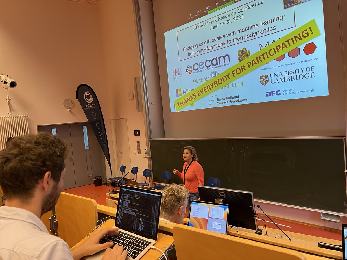 Thanks @CecClementi @MicheleCeriotti Gábor Csány and Lixin Sun for organizing such a wonderful #PsikCecam23 meeting! It was a #compchem and #MachineLearning blast 🔥 Lausanne or Chembridge 2025?