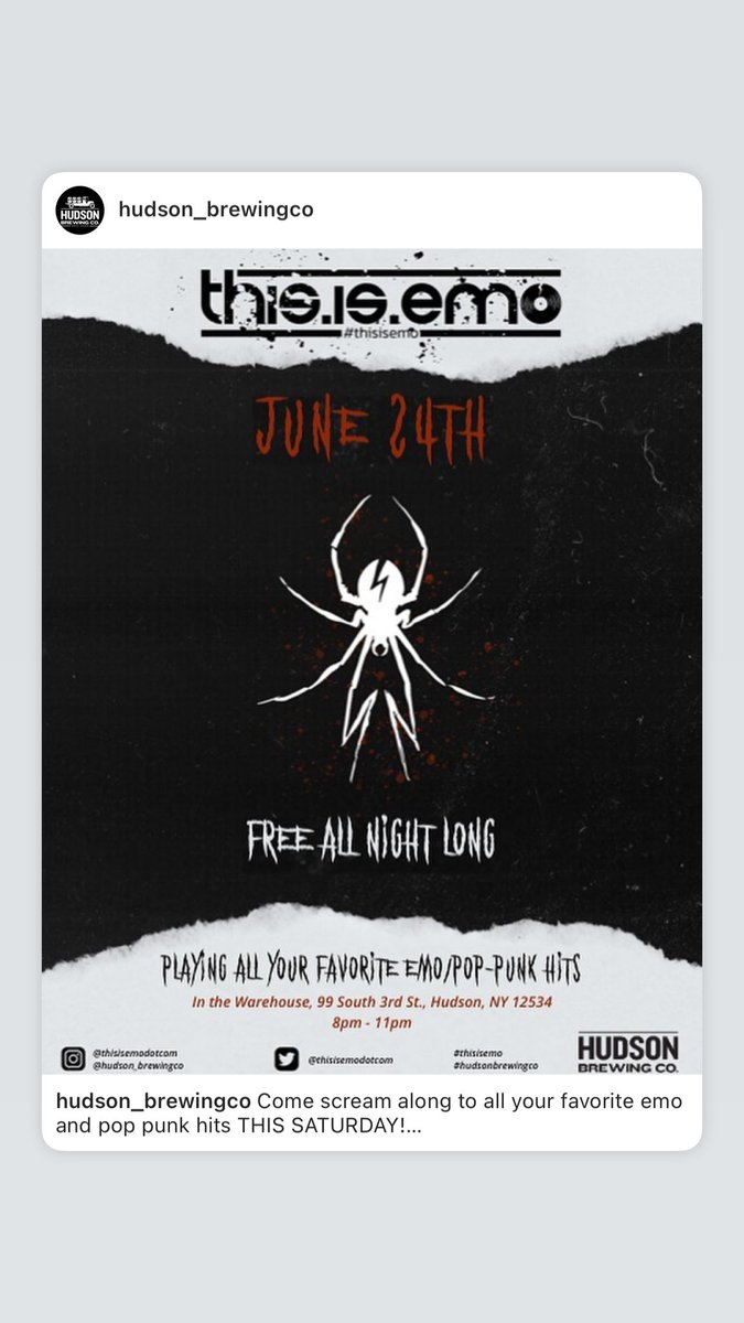 we’re back at Hudson Brewing Co 6.24.23!

#thisisemo