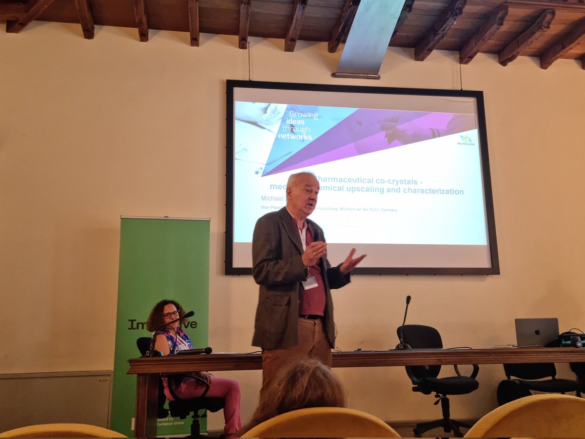Michael Felderhoff presenting work on mechanochemical upscaling of pharmaceutical cocrystals
<a href="/COSTprogramme/">COST</a> <a href="/EuChemS/">EuChemS</a> <a href="/YoungChemists/">EYCN</a> <a href="/beyondbenign/">Beyond Benign</a>