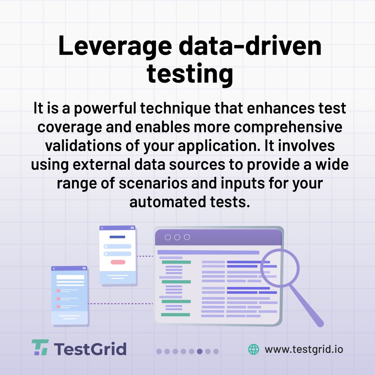 testgridio's tweet image. 📊 Leverage data-driven testing with external sources and generators for comprehensive coverage. #DataDrivenTesting
💪 Level up your GUI testing game and deliver top-quality software with these best practices! 🏆